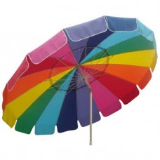 Impact Canopy 8 ft. Rainbow Beach Umbrella with Carry Bag with Sand Anchor Auger   